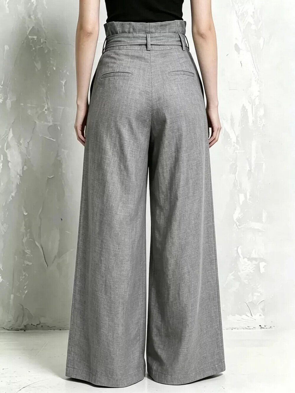 Wide-Leg Paperbag Waist Pants Plus Size - Picture 2 of 2